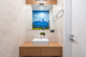 geometric tiles bathroom backsplash ideas